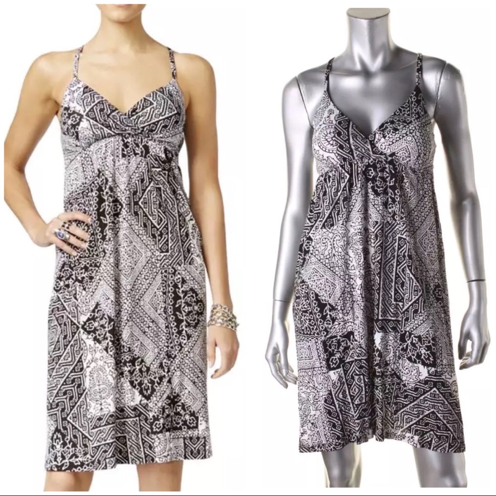 🏵INC PRINTED SPAGHETTI STRAP DRESS - Picture 2 of 6
